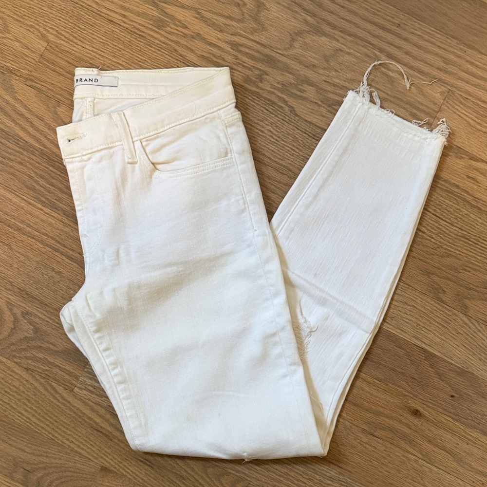J Brand Cream Ankle Jeans